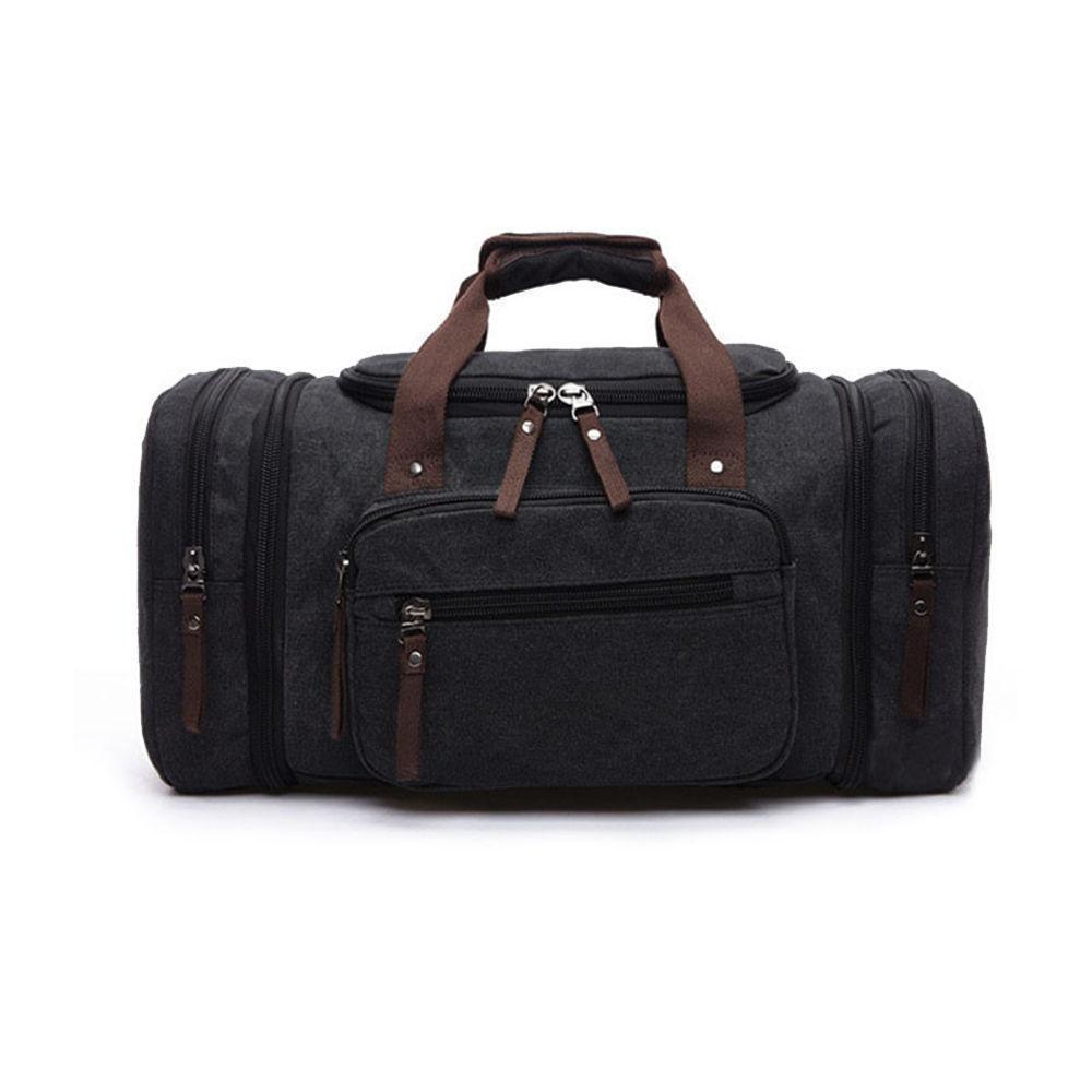 Men's Oversize Canvas Travel Bags Large Capacity Carry On Luggage Weekend Bag