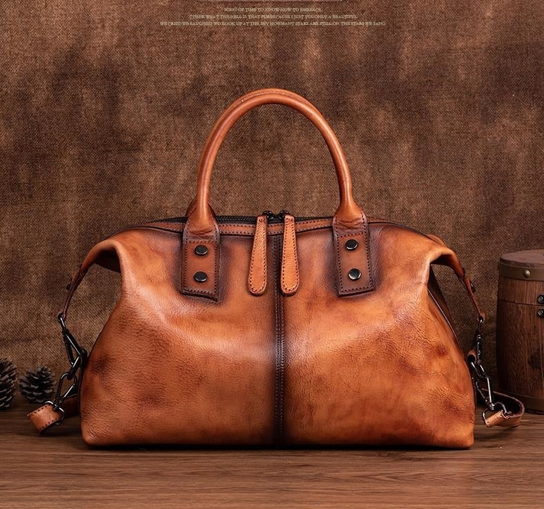 Tote Bag Top Handle Shoulder Bag Medium Designer Retro Leather Handbag for Women