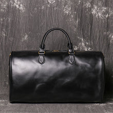 Load image into Gallery viewer, Cowhide Leather Overnight Travel Weekender Duffel Bag
