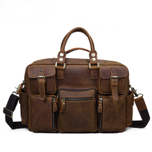 Load image into Gallery viewer, Large Leather Travel Briefcase
