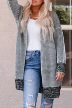 Load image into Gallery viewer, Oversized Grey Checkered Long Cardigan Sweater
