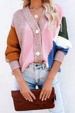 Load image into Gallery viewer, Color Block Button Cardigan
