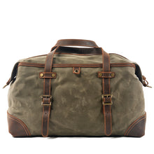 Load image into Gallery viewer, Vintage Large Storage Leather Canvas Travel Duffel Bag

