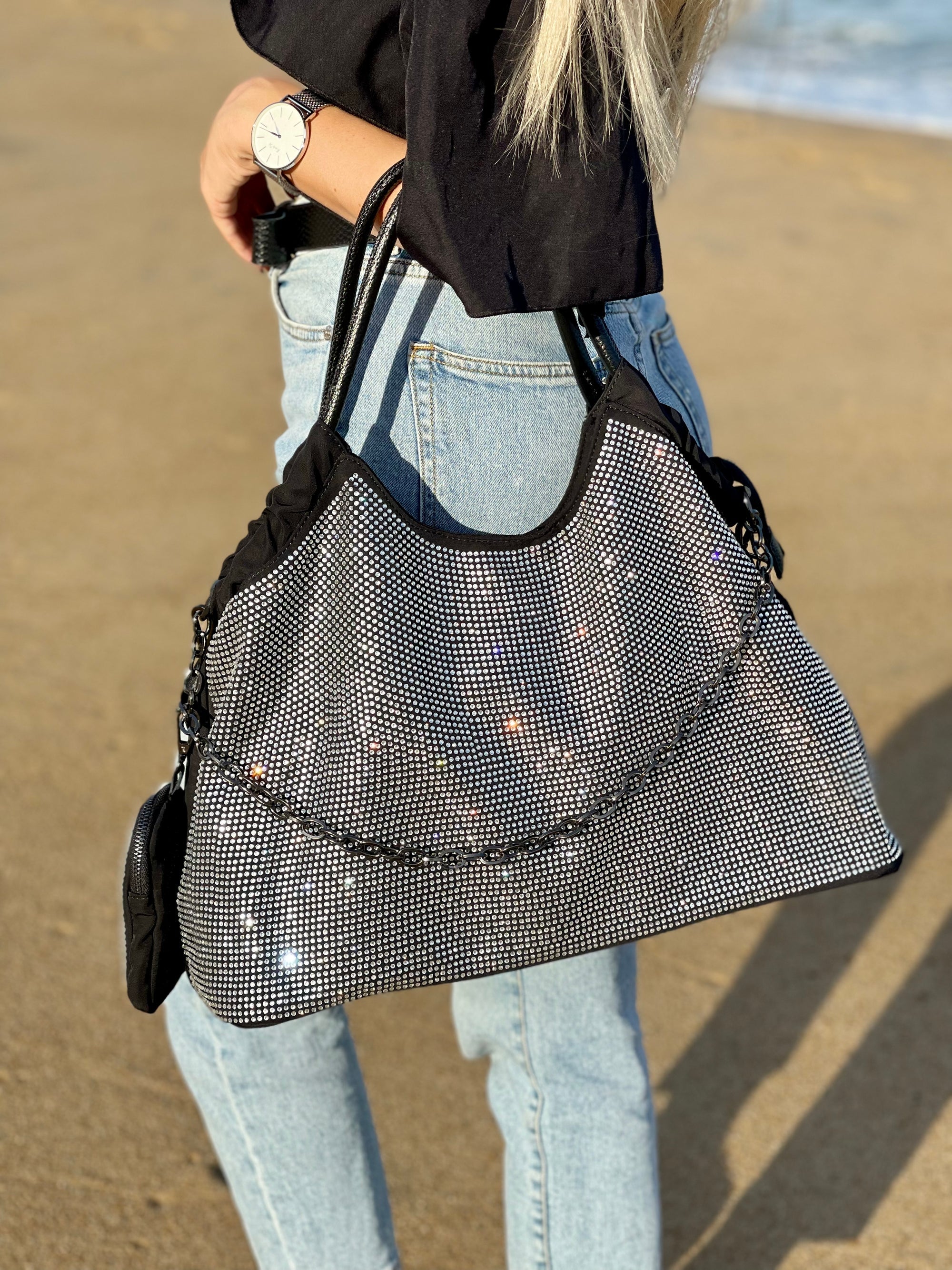 Bling Sparkling Crystals Rhinestone Evening Bag Tote