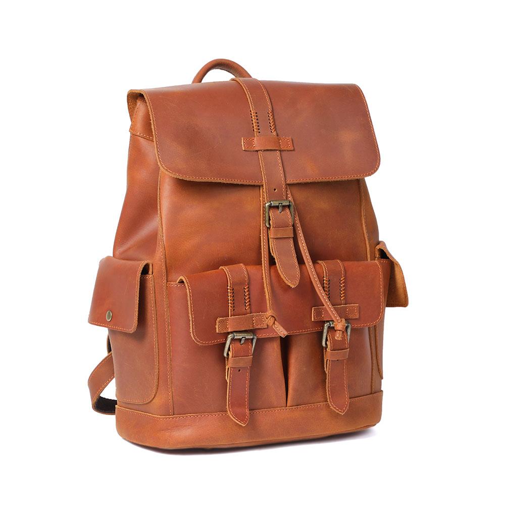 Classic Full Grain Leather School Backpack
