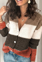 Load image into Gallery viewer, V Neck Button Color Block Cardigan

