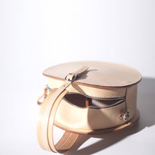 Load image into Gallery viewer, Small Women&#39;s Leather Circle Crossbody Bag Round Purse for Women
