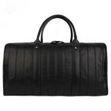 Load image into Gallery viewer, Black Large Storage Leather Travel Weekender Duffel Bag
