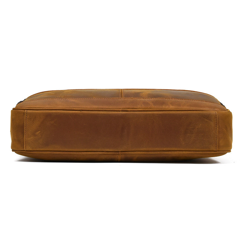 Full Grain Leather Briefcase Mens Handmade Laptop Bag