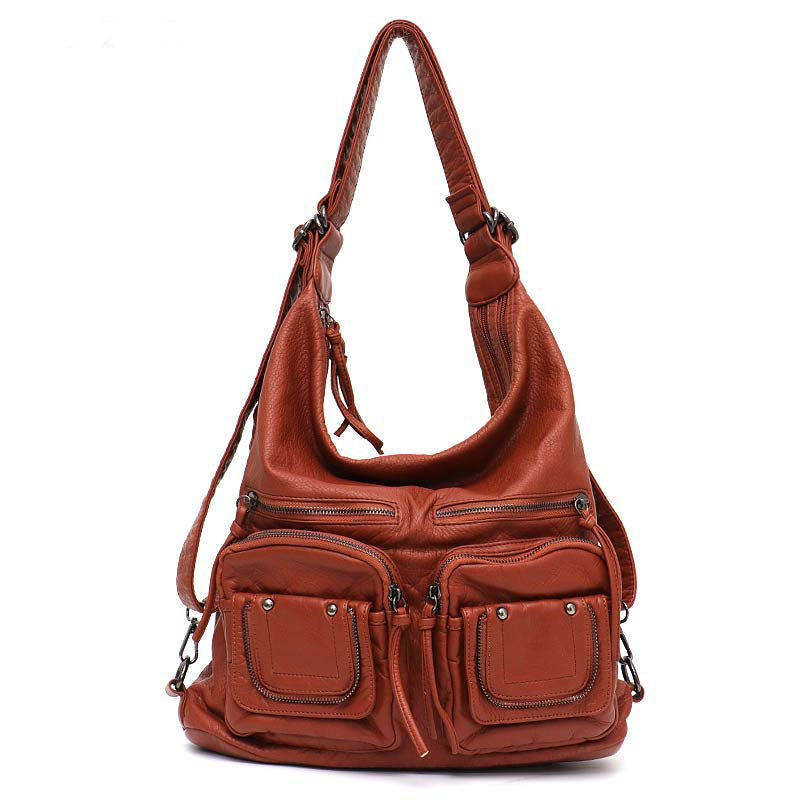 Large Soft Casual Women Bags School Backpack PU Leather Bag