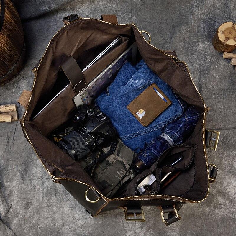 Dark Brown Crazy Horse Leather Duffel Bag