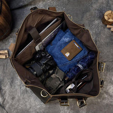 Load image into Gallery viewer, Dark Brown Crazy Horse Leather Duffel Bag
