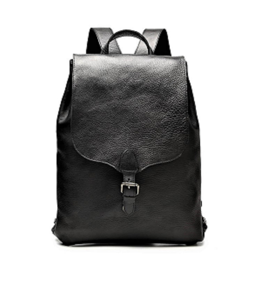 Black Leather Backpack for Women