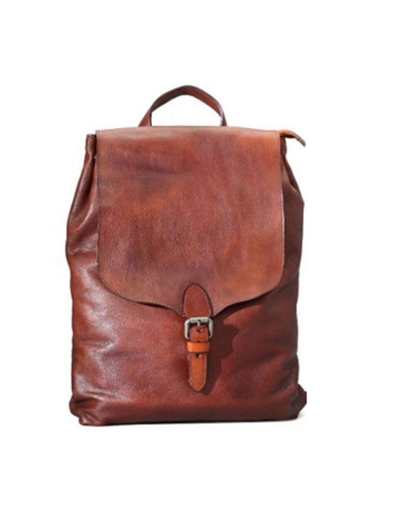 Brown Leather Backpack for Women