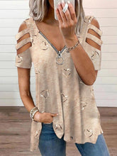 Load image into Gallery viewer, Casual Loose V Neck Sweetheart Print T-shirt

