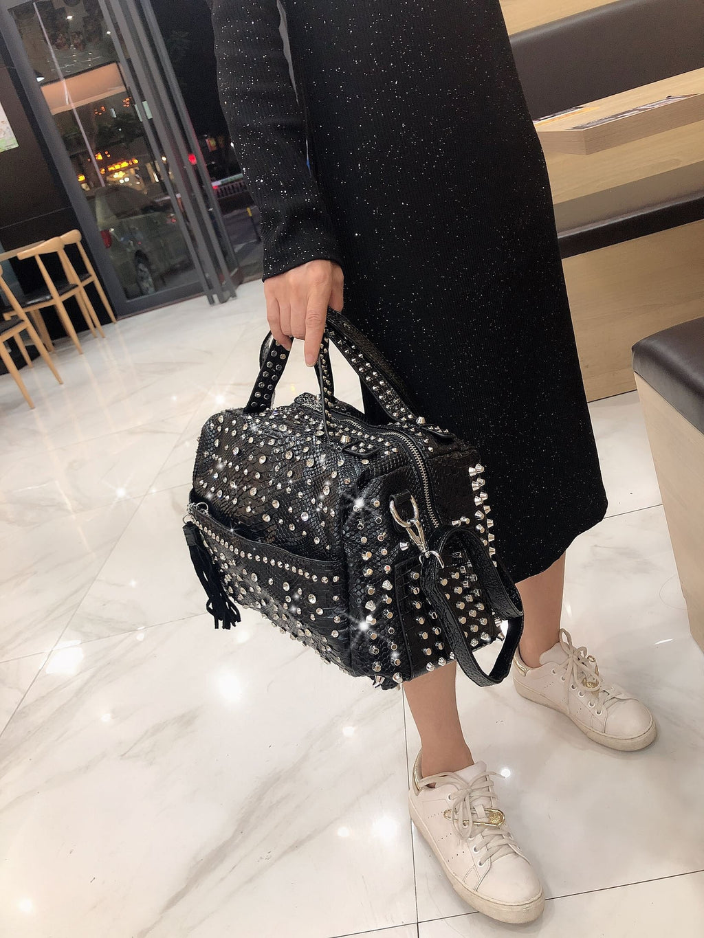 Fashion retro rhinestone handbag