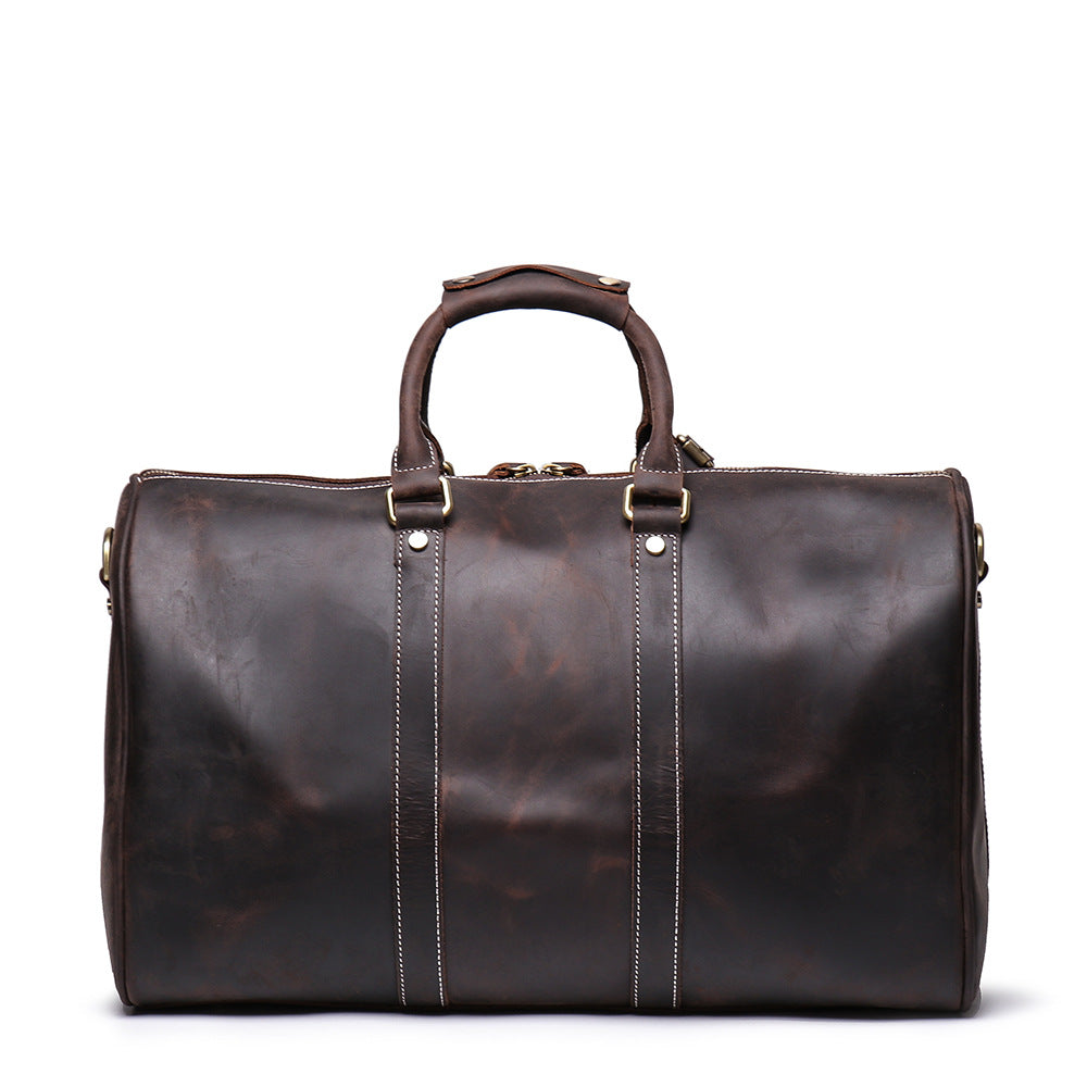 Birthday Gift Simple Vintage Leather Duffel Travel Weekender Bag