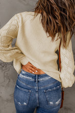 Load image into Gallery viewer, Apricot Bishop Sleeve Button V Neck Sweater
