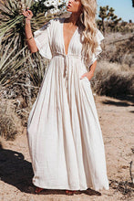 Load image into Gallery viewer, Button Drawstring Waist Maxi Cover Dress
