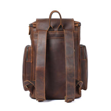 Load image into Gallery viewer, Large Brown Leather School Backpack
