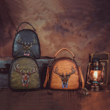 Load image into Gallery viewer, Deer Embossed Leather Handbag Backpack for Women
