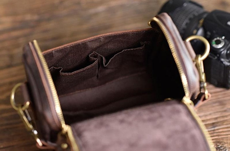 Small Leather Camera Bag - Leather Camera Lens Case