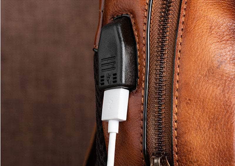 Vintage Embossed Women Leather Backpack