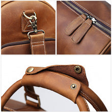 Load image into Gallery viewer, Birthday Gift Simple Vintage Leather Duffel Bag With Shoe Compartment Travel Bag
