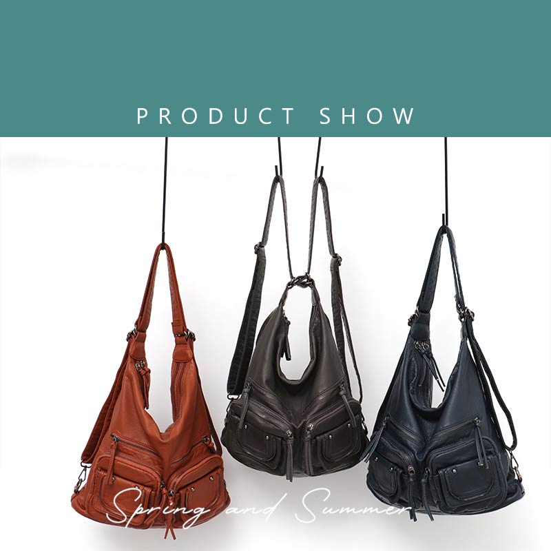 Large Soft Casual Women Bags School Backpack PU Leather Bag