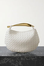 Load image into Gallery viewer, Women Genuine Leather Handbag Fashion Designer Luxury Handle Metal Handbag Soft Leather Evening Woven Bag Clutch Purse
