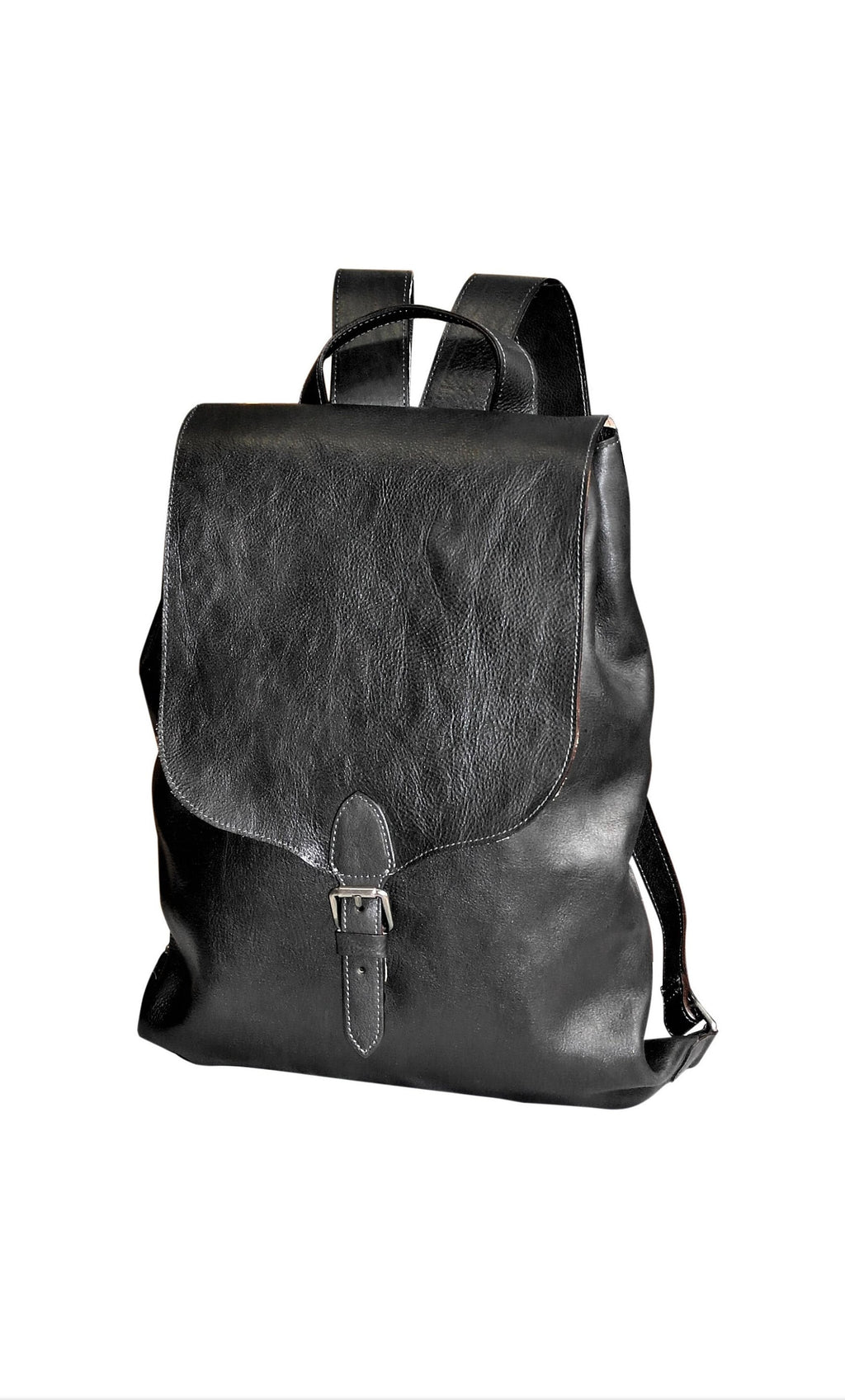 Black Leather Backpack for Women