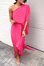 Load image into Gallery viewer, Pink One Shoulder Slit Maxi Dress Regular price
