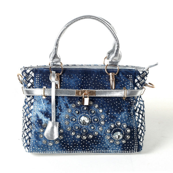 Fancy Rhinestone Shoulder Messenger Bag