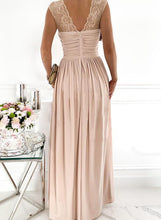Load image into Gallery viewer, Long Ruched Split Front Wedding Guest Maxi Dress
