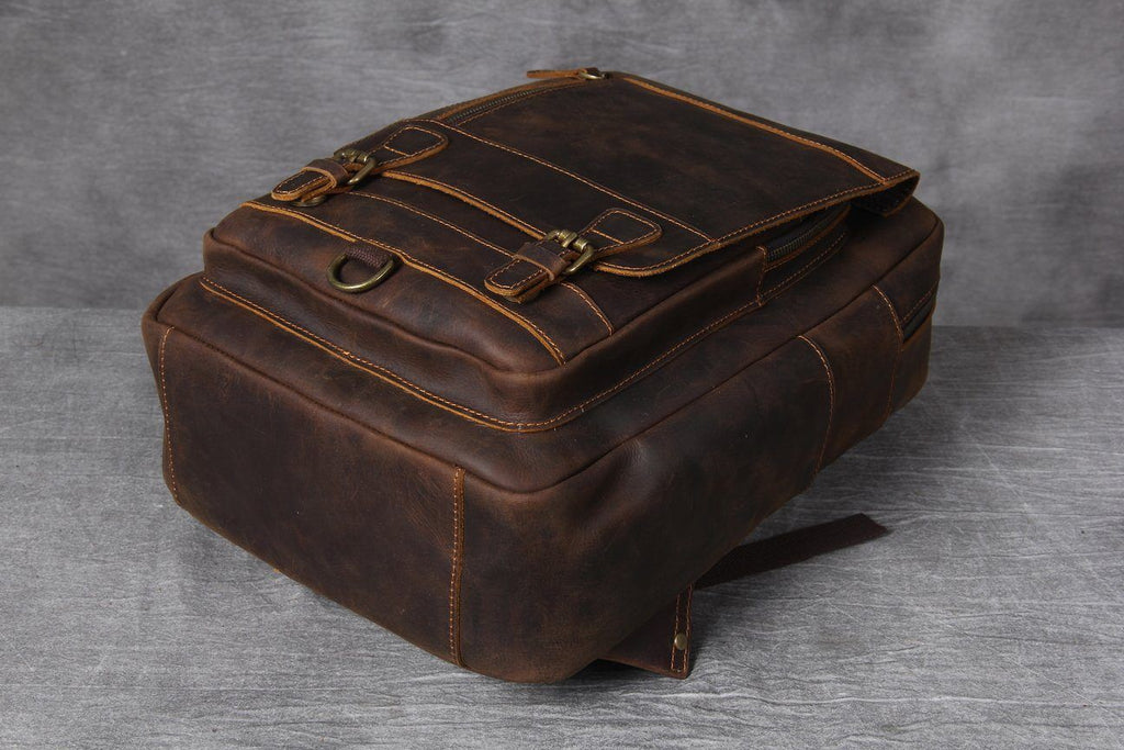 Large Handmade Leather School Backpack