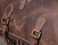 Load image into Gallery viewer, Cowhide Leather Overnight Travel Weekender Duffel Bag
