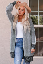 Load image into Gallery viewer, Oversized Grey Checkered Long Cardigan Sweater
