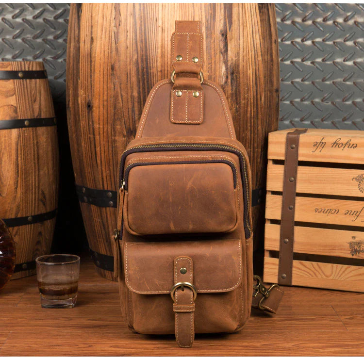 Unique Leather Crossbody Sling Bag