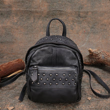 Load image into Gallery viewer, Small Rivets Leather Backpack Purse for Women
