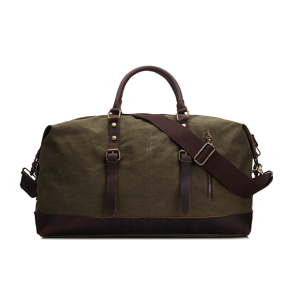 Vintage Canvas Leather Travel Duffel Bag