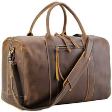 Load image into Gallery viewer, Men&#39;s Overnight Weekender Travel Leather Duffel Bag
