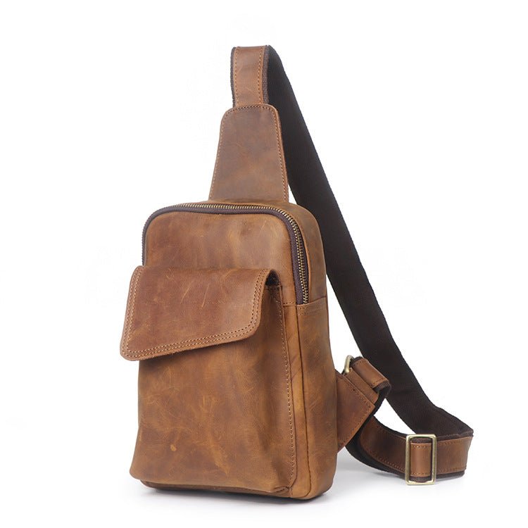 Mens Shoulder Crossbody Leather Sling Bag
