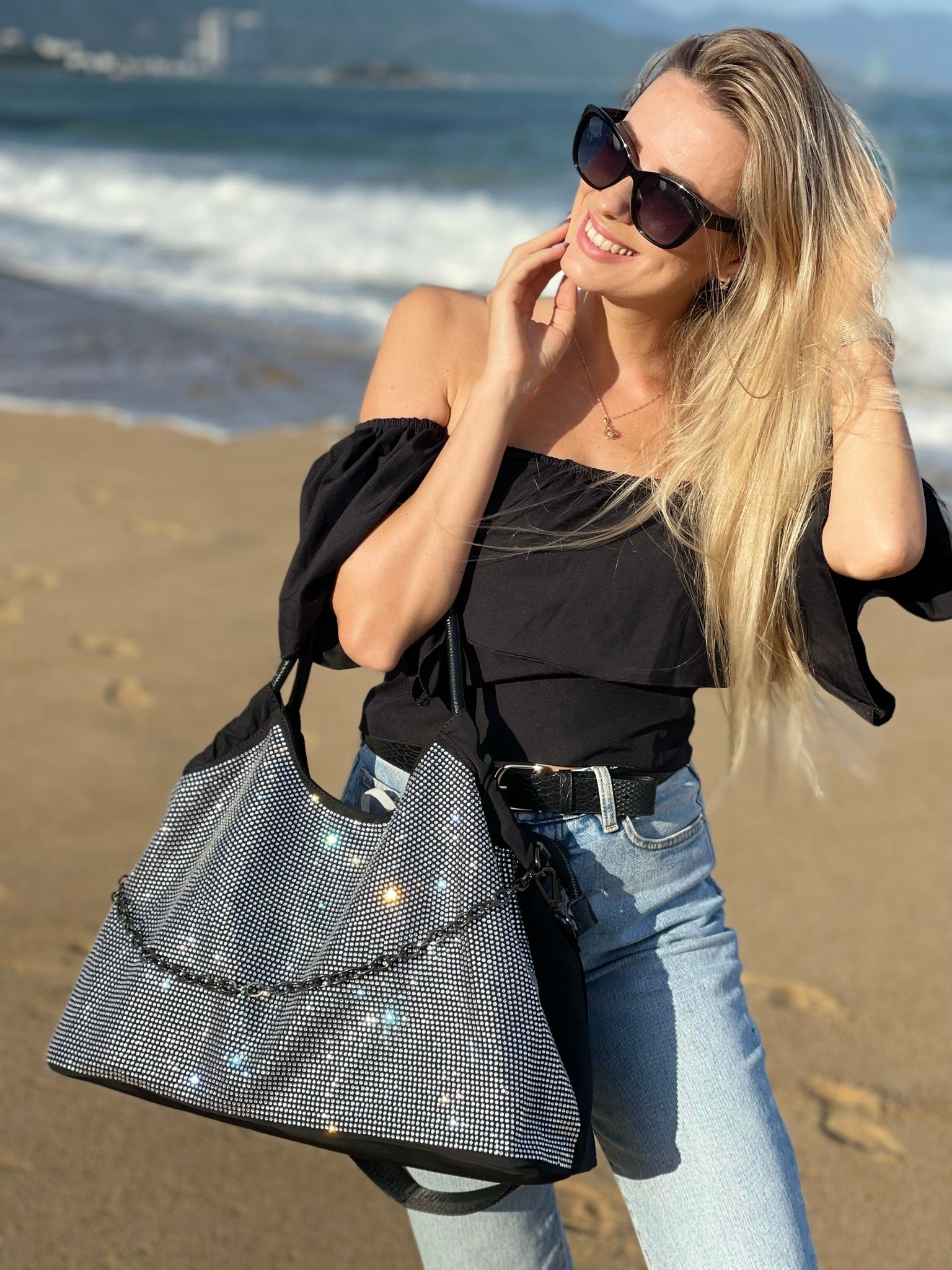 Bling Sparkling Crystals Rhinestone Evening Bag Tote