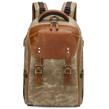Load image into Gallery viewer, Camera Backpack 19 inch Luxury Retro Waterproof Cavnas Bag
