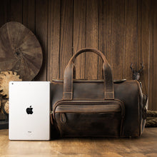 Load image into Gallery viewer, Dark Brown Full Grain Leather Weekender Travel Duffel Bag
