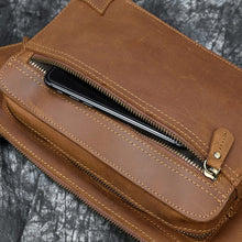 Load image into Gallery viewer, Men&#39;s Zipper Crossbody Sling Leather Bag
