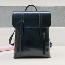 Load image into Gallery viewer, Coffee Zipper Leather Backpack for Women
