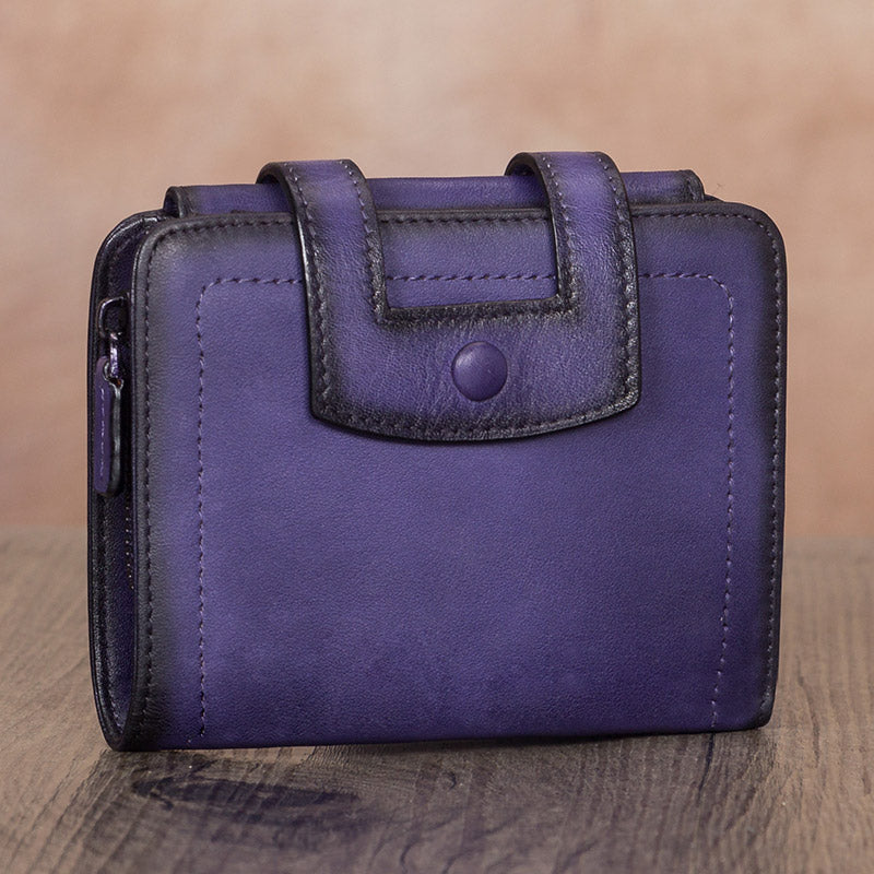 Chic Womens Short Leather Clutch Wallet with Coin Pocket and Card Holders For Women