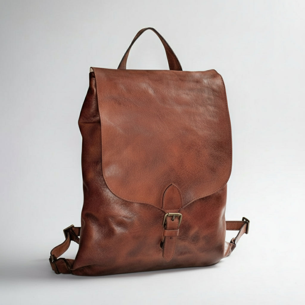 Brown Leather Backpack for Women