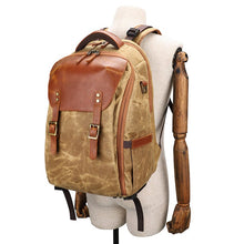 Load image into Gallery viewer, Camera Backpack 19 inch Luxury Retro Waterproof Cavnas Bag
